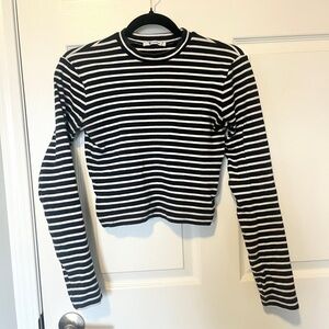 Alexander Wang Black and White Striped Sweatshirt